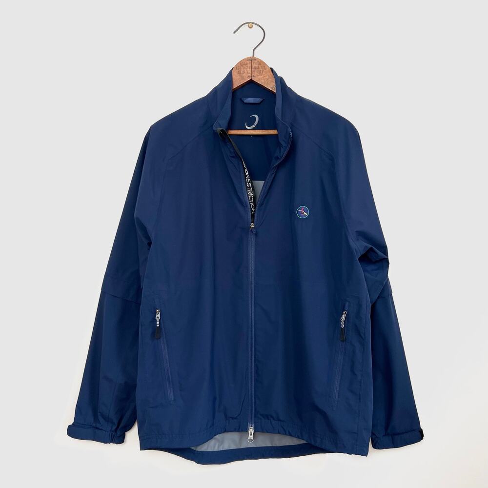 Zero Restriction Men’s Navy Golf Jacket Small – Removable Sleeves